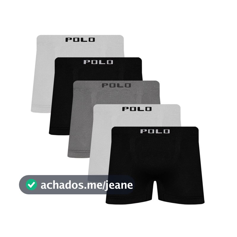 Kit 5 Cuecas Polo Star Boxer Microfibra Confortável Adulto Sortido