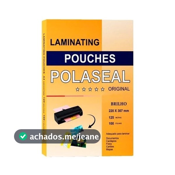 Polaseal para Plastificação - 100 Folhas A4 com Brilho, 65 Micras | Proteção Total