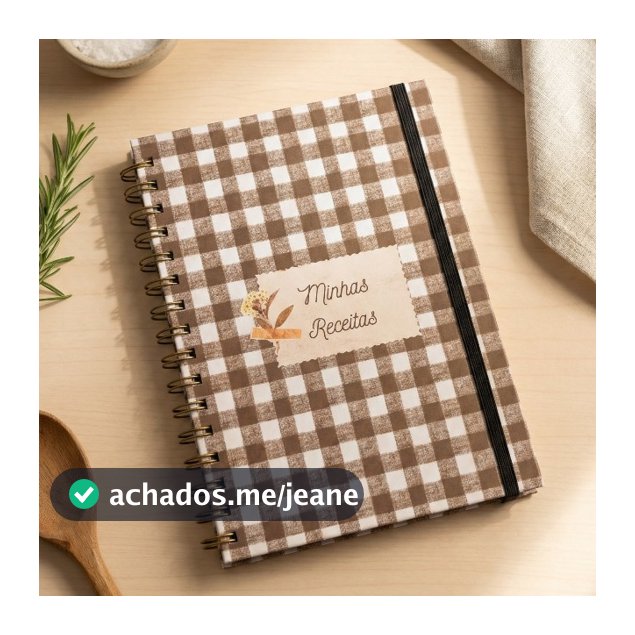 Caderno de Receitas Farmhouse A5 Capa Dura Laminada | Wire-o | Com elástico
