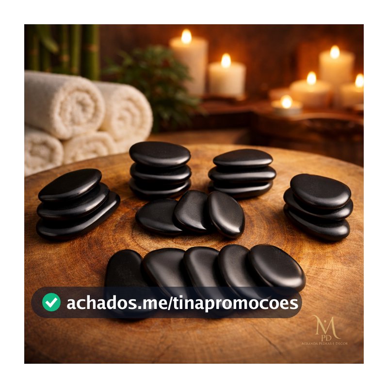 Kit com 10 Unidades de Pedras Quentes Vulcânicas Para Massagem Facial Forma Livre