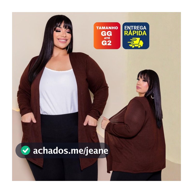 Cardigan Plus Size Blusa Manga Longa Kimono Casaco Feminino