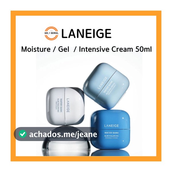LANEIGE Water Bank Azul Creme Hidratante Hialurônico 50ml/Gel Intensivo 50ml