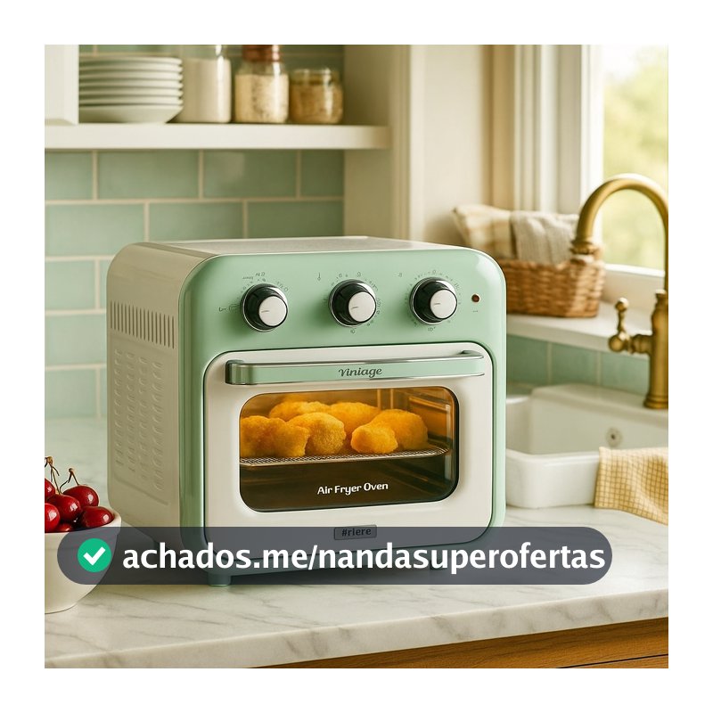 Fritadeira Forno Air Fryer Oven Ariete Vintage Verde 16L 127v