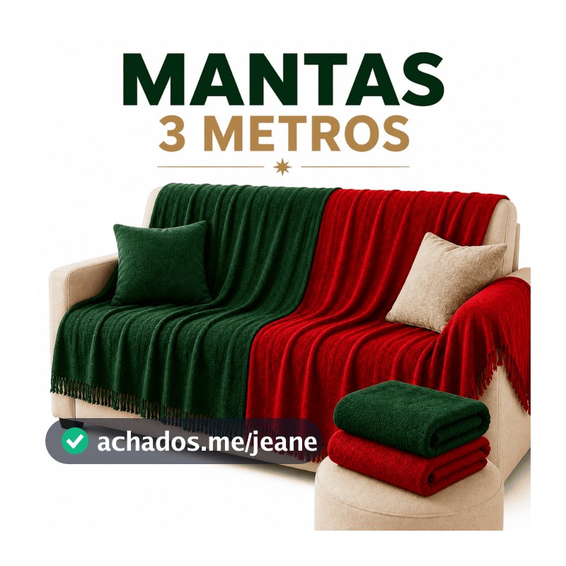 Manta 3,00x1,80 Natal  King Luxo Gigante 100% Algodão Protetor Decoração de Natal
