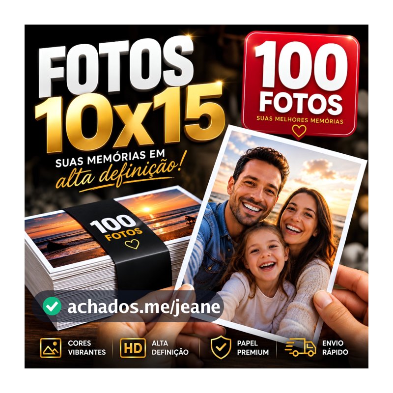 Revelação de Fotos 10x15 cm | Combo 05 a 100 Fotos do Celular | Papel Fotográfico | Cores Vivas e Impressão Profissional