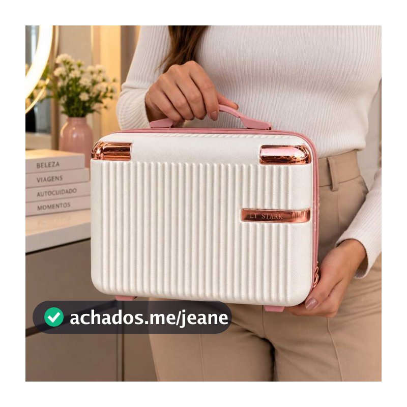 Frasqueira Para Viagem | Frasqueira de Mão | Viagem Organizadora | Necessaire Mala Creme