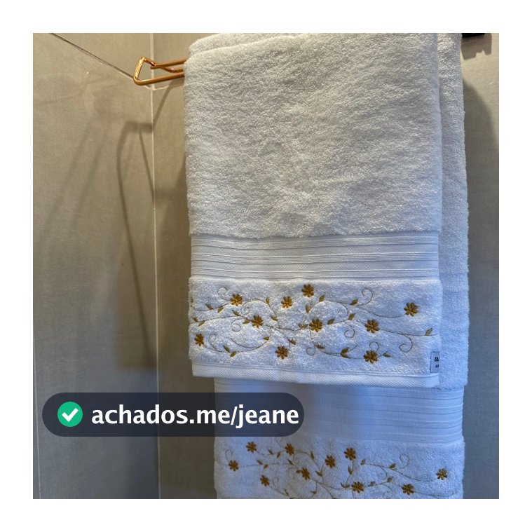 Kit 1 Toalha Rosto + 1 Toalha Banhão em Algodão Egípcio - Bordado Floral exclusivo