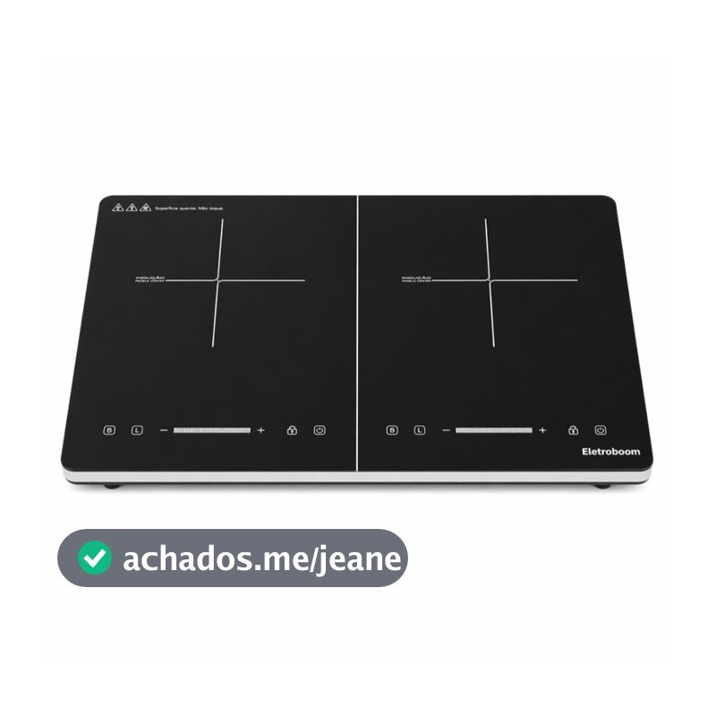 Eletroboom Cooktop De Indução 2 Bocas 1800w 220v Com Timer Preto / 1.8 kW | 220V