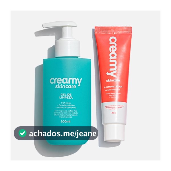 Duo Gel de Limpeza + Gel-creme Hidratante Calmante - Calming Cream - Creamy Skincare