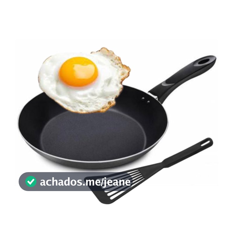 Frigideira Francesa Antiaderente Preta Todos os Tamanhos com Espátula