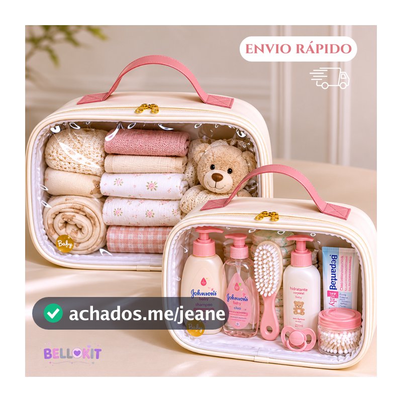 Kit 2 peças Necessaire organizadora transparente para itens de higiniene