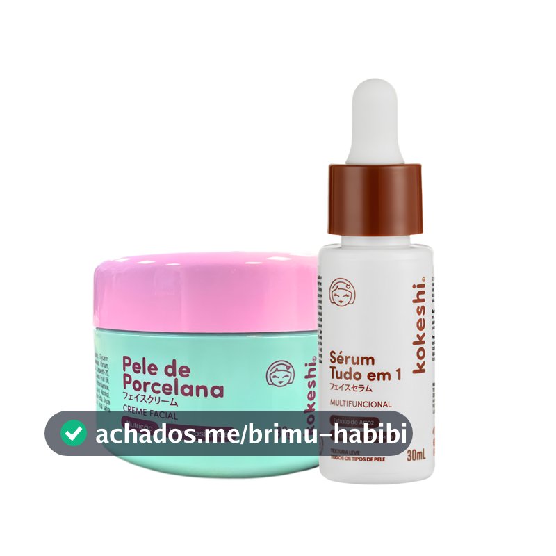 Kit Kokeshi Creme Facial Pele de Porcelana Sérum tudo em 1