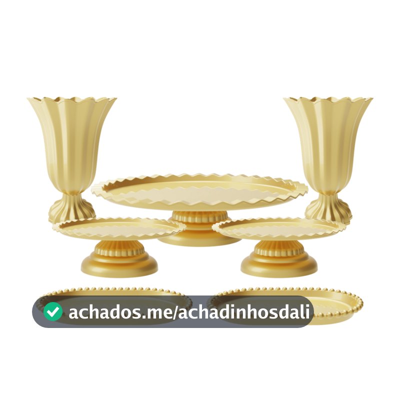 Kit Decoração 7 Peças Festa Casamento Doces Bolo Mesa Cerimônia Eventos