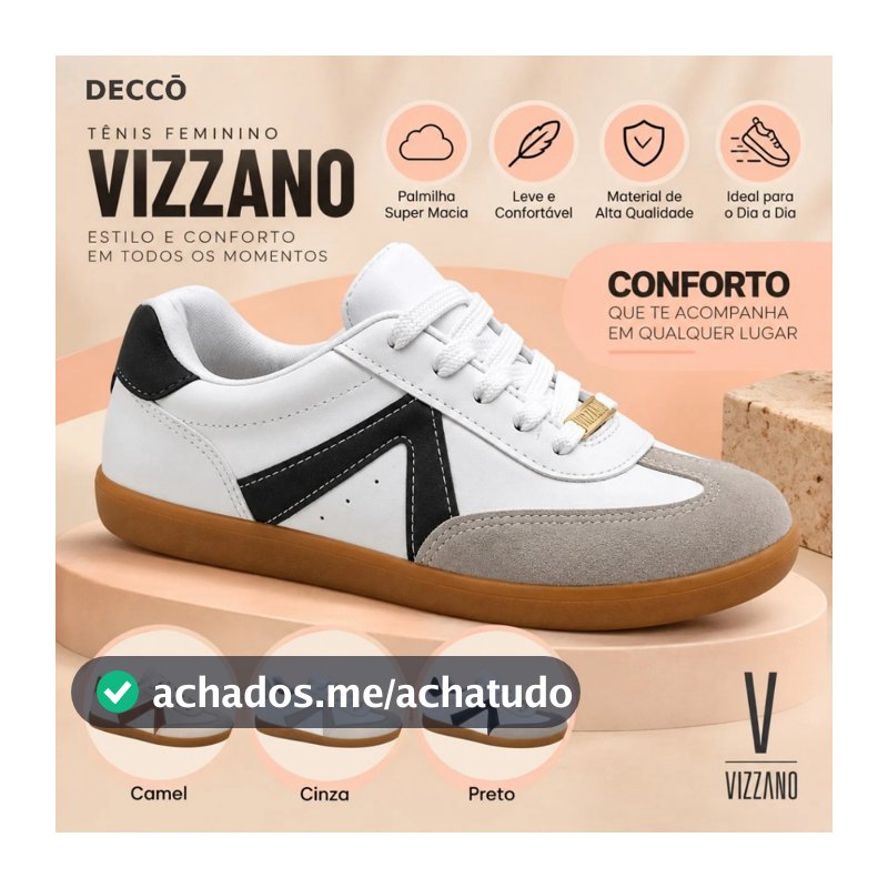 Sapato Feminino Vizzano Casual Modelagem Clássica Solado Sintético Original