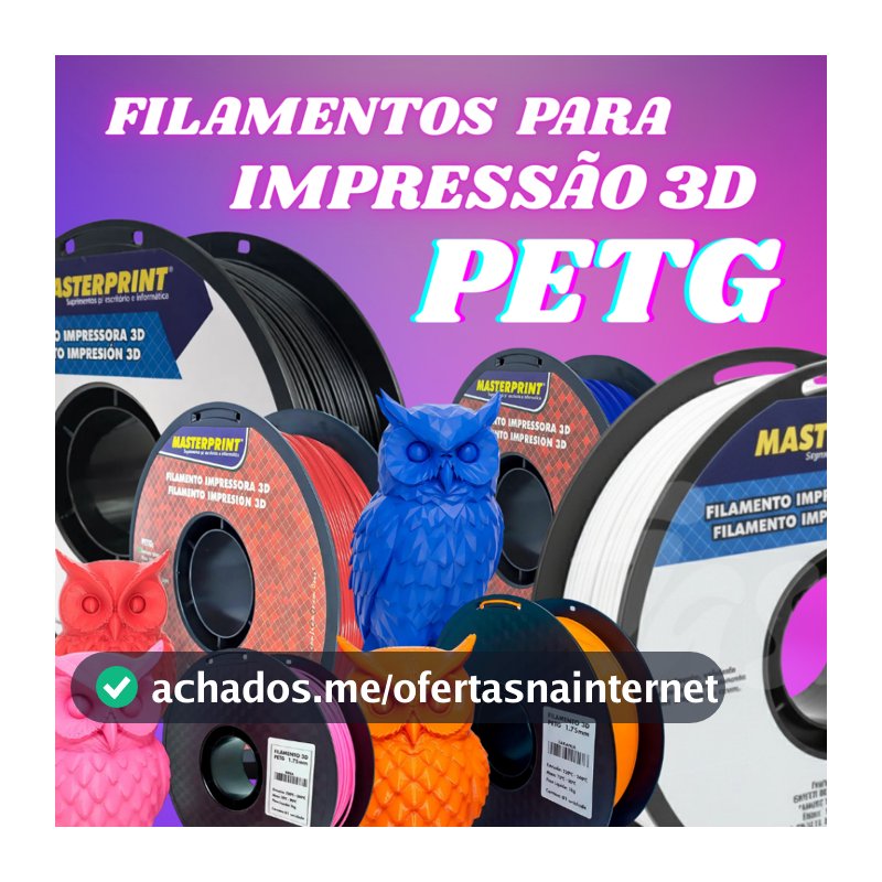 Filamento PETG MasterPrint Premium 1Kg 1.75 Impressora 3D Várias Cores ENVIO RÁPIDO