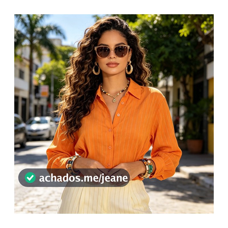 Blusa de Manga Longa com Gola Camisa Listras 00194