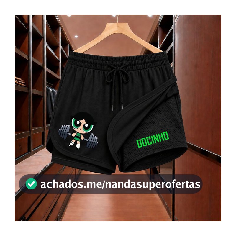 Shorts Bermuda 2 em 1 Para Academia Short Duplo Compreesão Fitness Bermuda Academia Docinho Feminino corrida