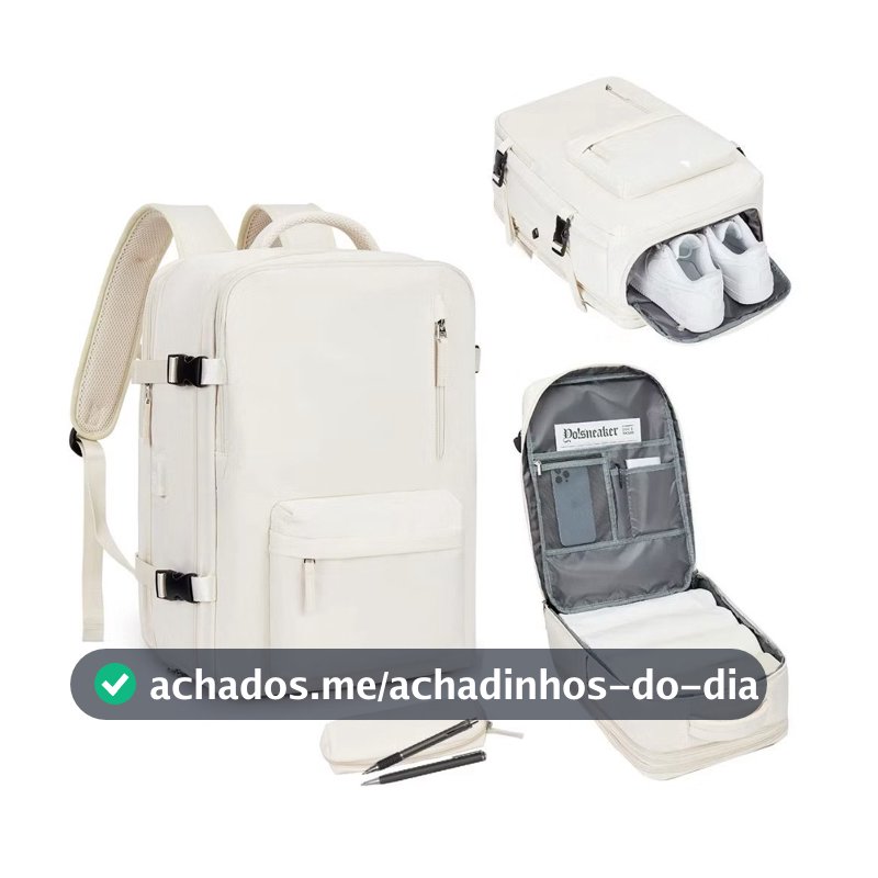 Mochila de viagem multifuncional à prova d'água expansível aprovada pela companhia aérea