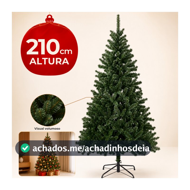 Árvore Natal Verde Alta 2,1m Grande Pinheirinho Tradicional