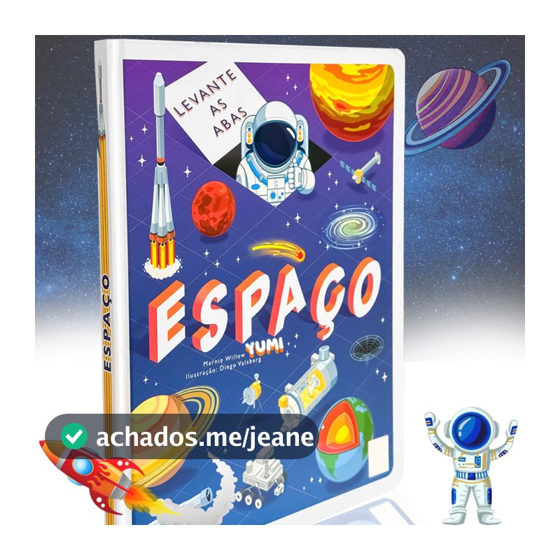 Livro Interativo Adulto Infantil Espaço Planetas | Curiosidades e Ilustrações Detalhadas com Abas 3D Edição Colecionável