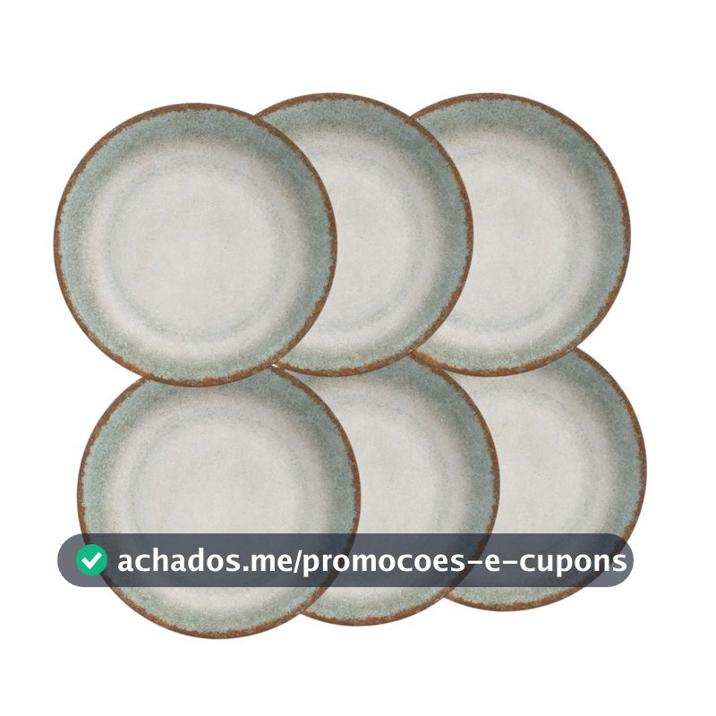 Conjunto De 6 Pratos Raso Coup Durban Ceramica Alleanza 20cm