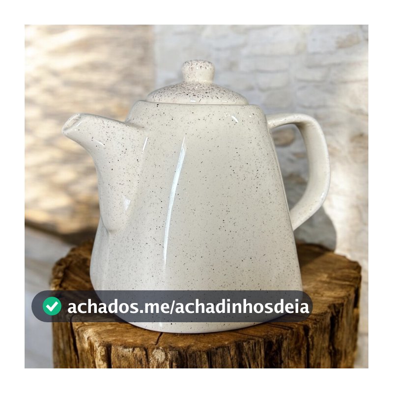 Chaleira Para Servir Chá Café e Água 1 Litro Feito de Cerâmica Bege Creme