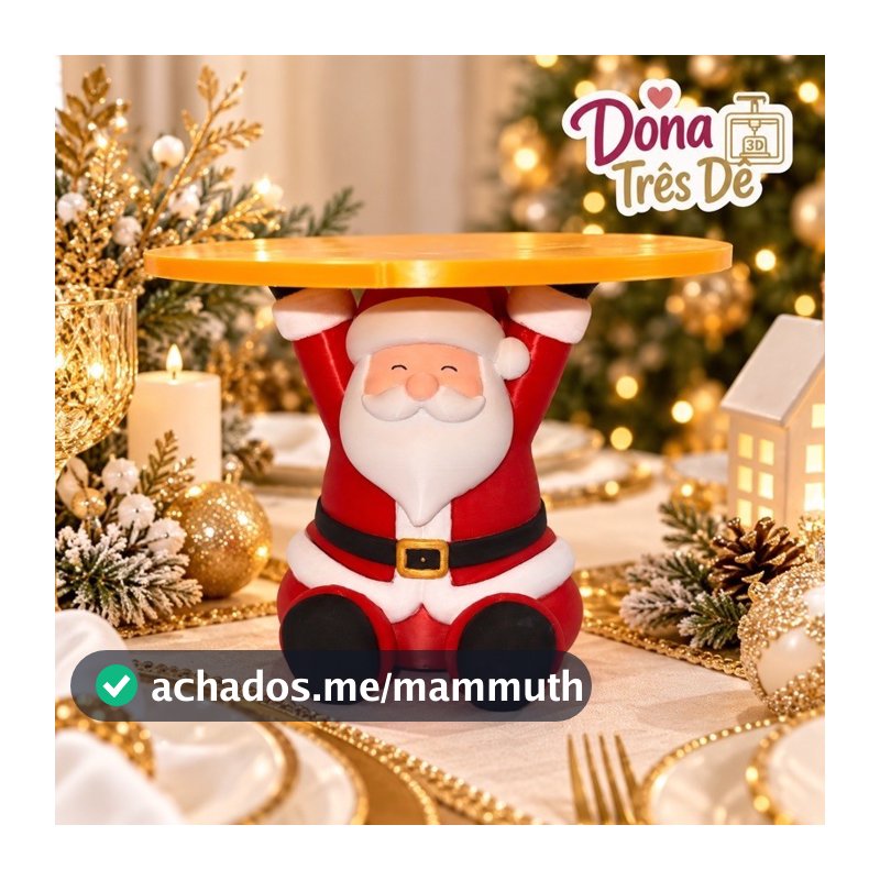 Porta Panetone Papai Noel 3D | Suporte para Panetone 500g | Decoração Natal Mesa Posta