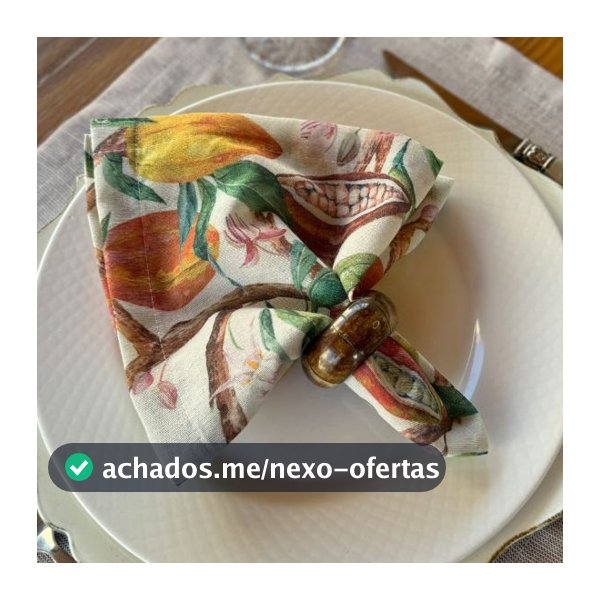 Kit 6 guardanapos Linho Misto Estampado 42 x 42 cm para Mesaposta