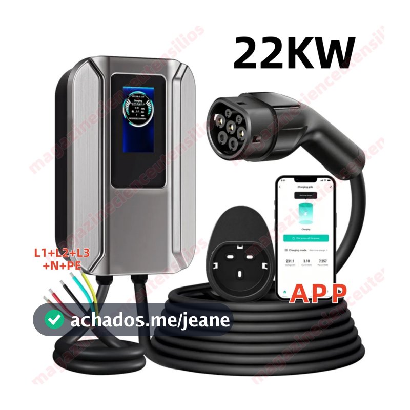 Carregador Carro Elétrico 22kw Wallbox Universal Com Wifi