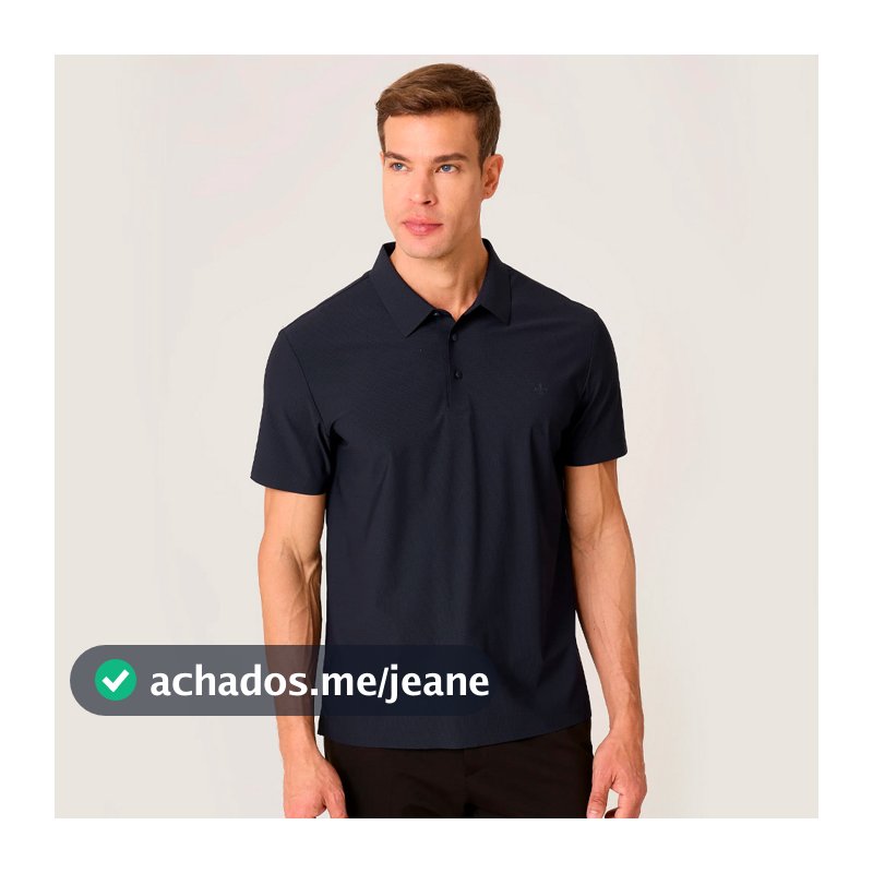 Camisa Polo Dudalina Malha Texture Pr27 Marinho Masculino