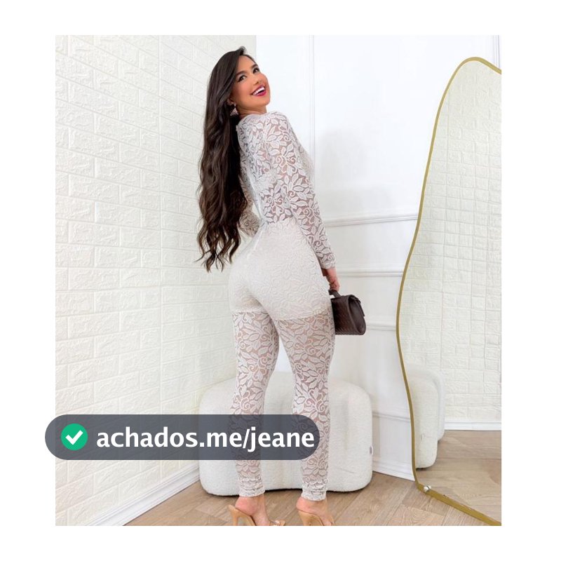 1155 Macacão Longo Feminino de Renda Elegante Sexy Beyoncé  com Transparência Chic Sensual