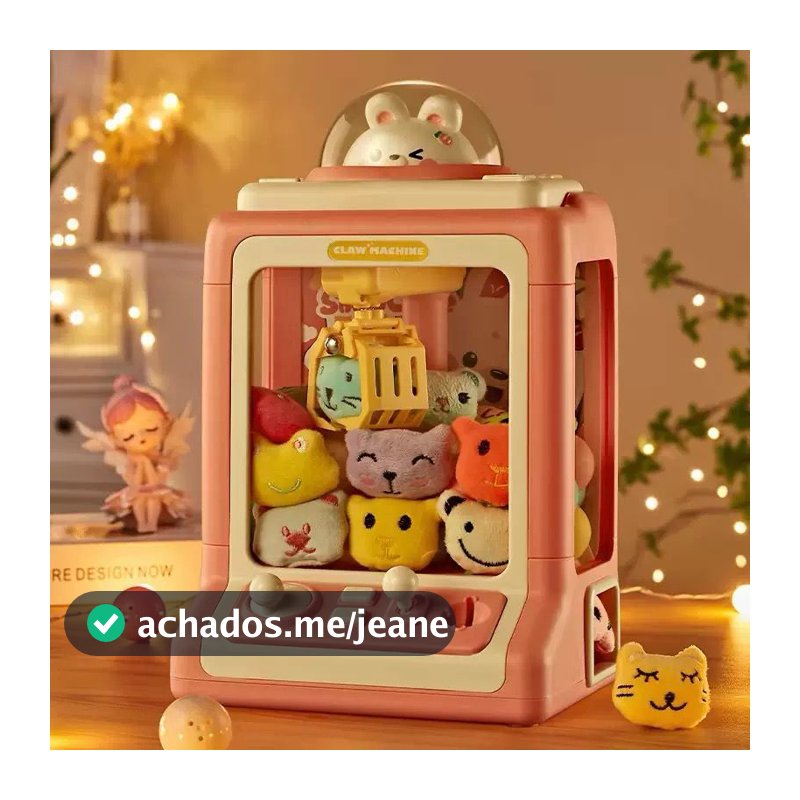 Máquina de Diversão Pega Ursinhos Maquininha De Pegar Bichinho Infantil Garra Com Brindes e fichas