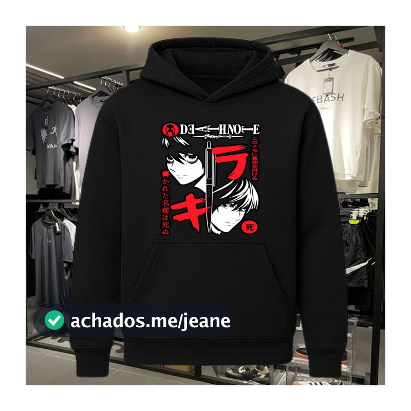 Moletom Death Note Anime Blusa De Frio Unissex Jaqueta