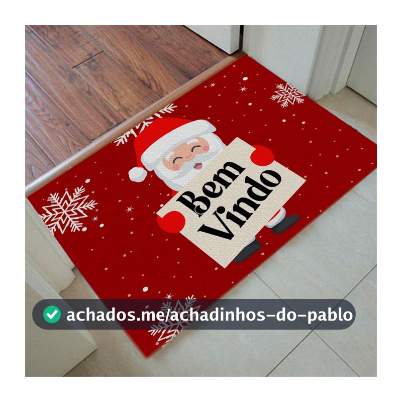 Tapete Capacho Natalino Antiderrapante | Decoração de Entrada Natal