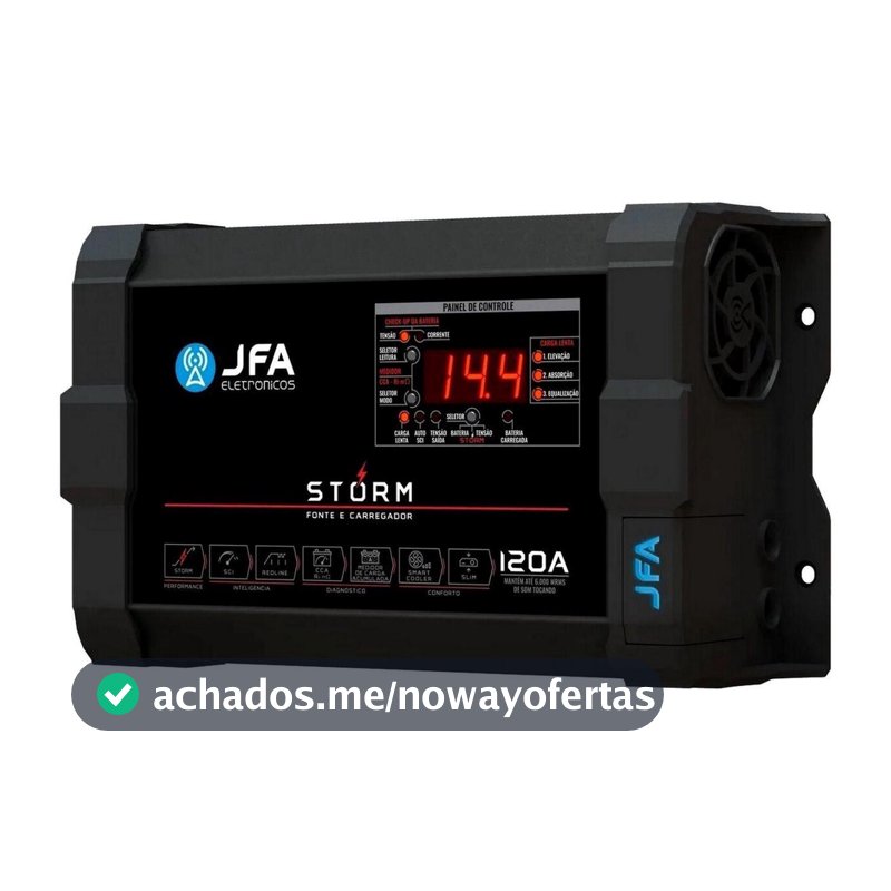 Fonte Jfa 120a Storm Bivolt Para Módulo Automotivo 120 com voltimetro