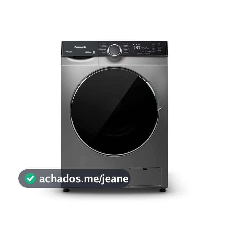 Lava e Seca Intuitive+ Panasonic MaxWash 13kg/8kg Função Vapor+ Antialérgico Titânio - NA-S26MK1LB