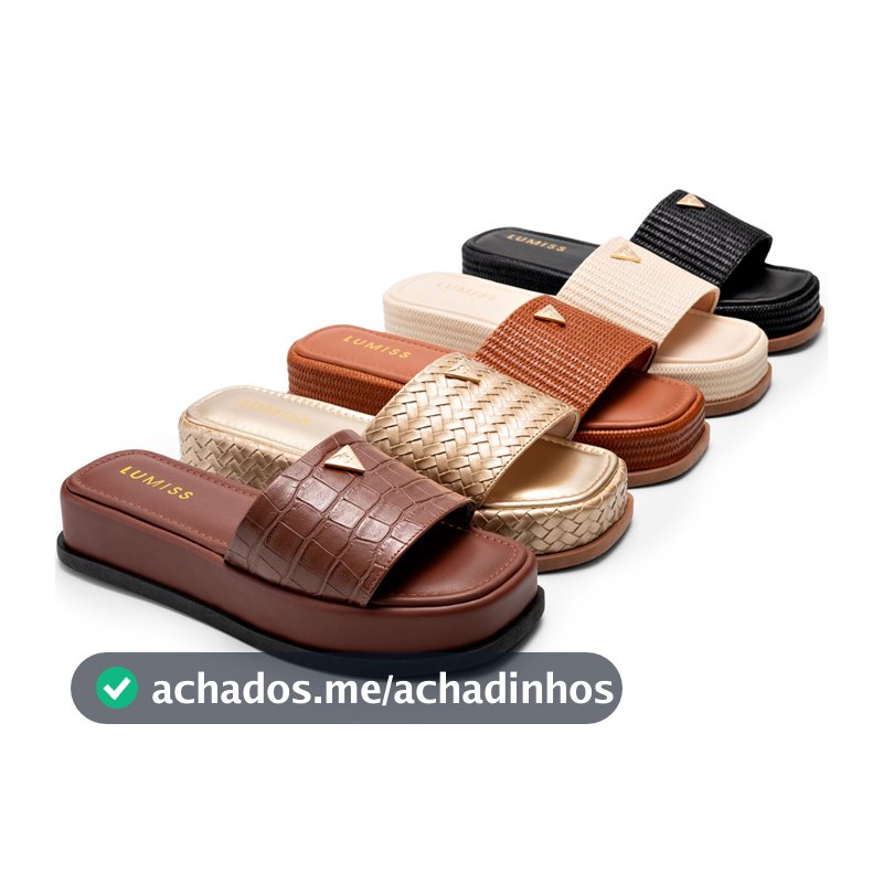 Tamanco Feminino Lumiss Sandália Flatform Chinelo Confortável Juta