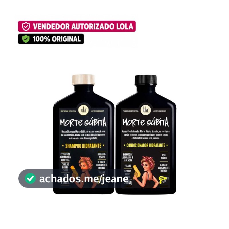 Kit Hidratação Morte Súbita - Shampoo 250ml + Condicionador 250ml - Lola Cosmetics