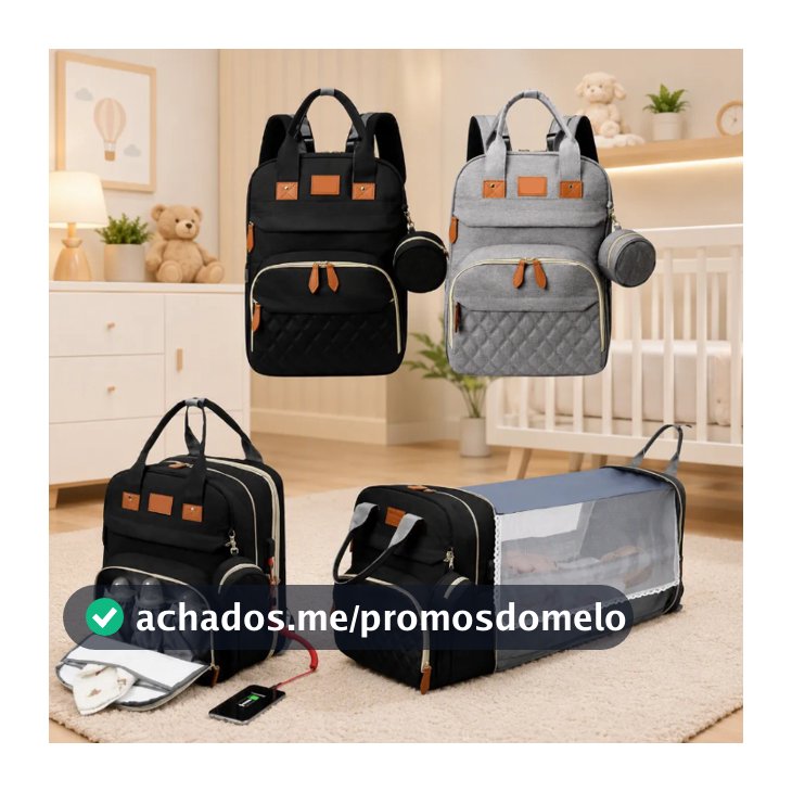 Bolsa Maternidade Bebe Berço Trocador Mochila E Mosquiteiro