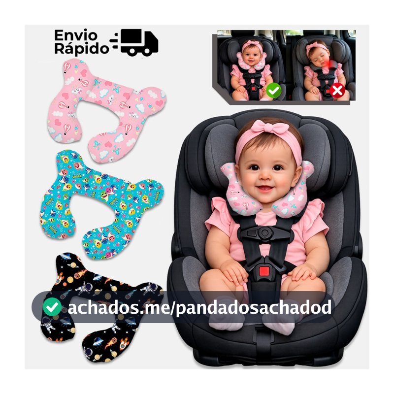 Almofada Para Pescoço Com Apoio Cabeça Bebe Cadeirinha
