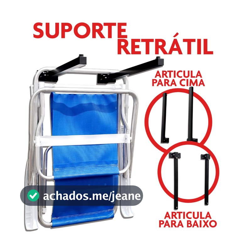 Suporte De Cadeiras De Praia De Parede Alumínio Não Enferruja Retratil Articulado
