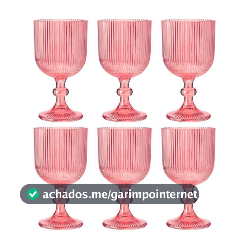 Jogo De 6 Taças Canelada 390ml