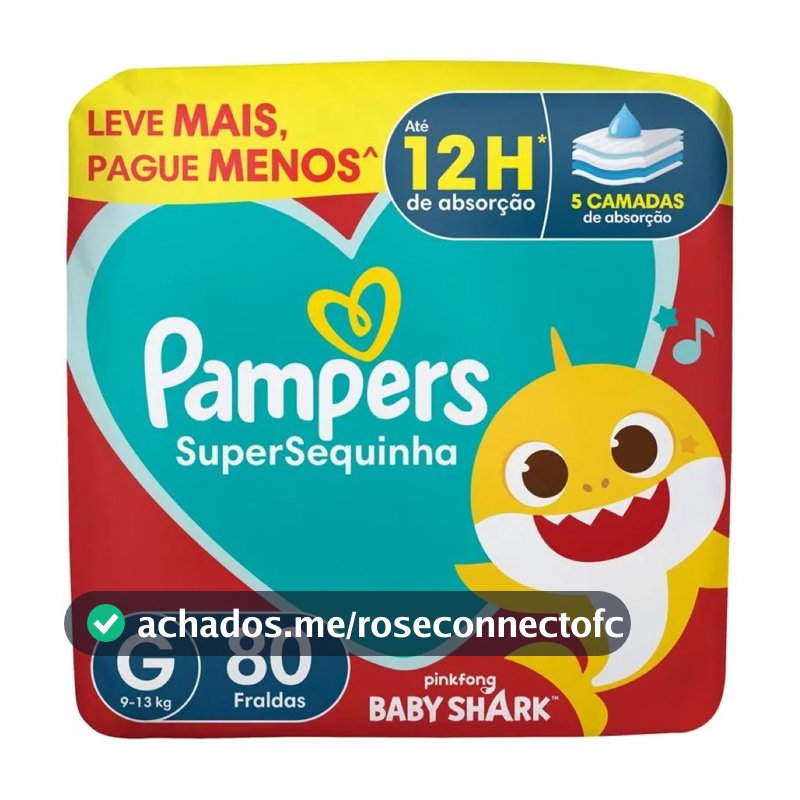 Fralda Pampers SuperSequinha G 80 Unidades