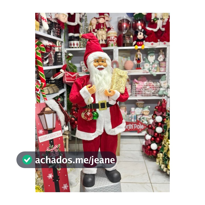 PAPAI NOEL EM PÉ VELUDO 1m