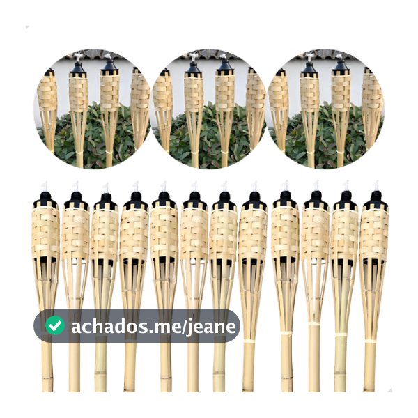 Kit 6 Tocha Bambu 120cm Lamparina Festa Temática Decoração Tropical Natal Ano Novo Casamento Luau