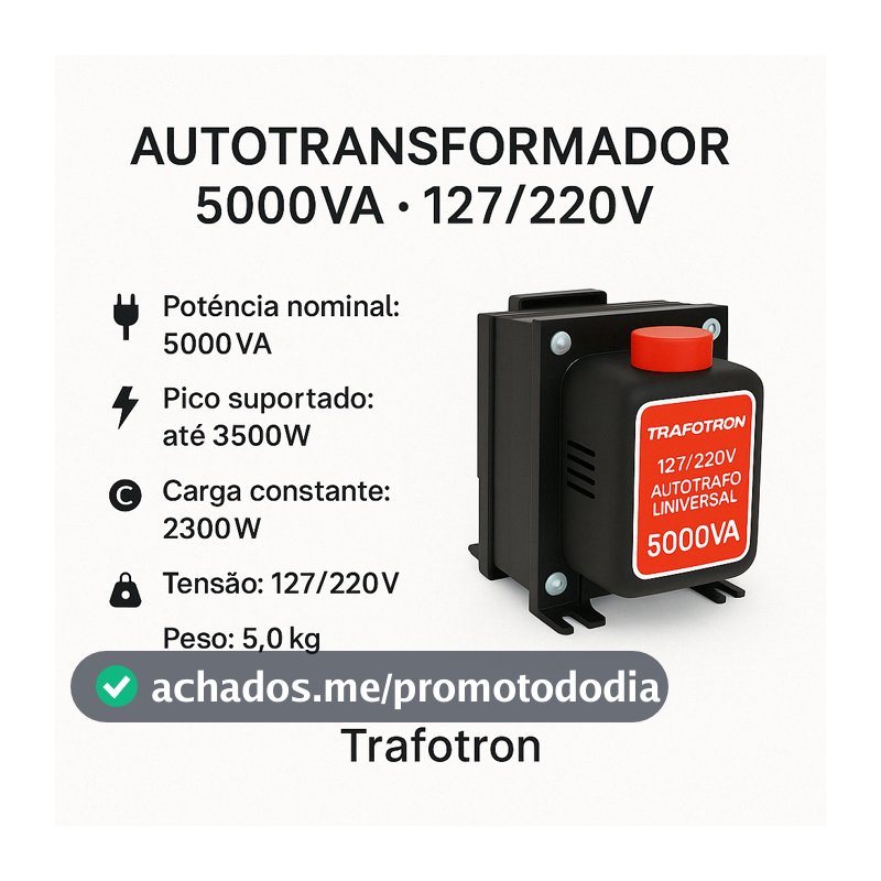 Auto Transformador de Energia 5000va 110v 220v Ar 12000btus