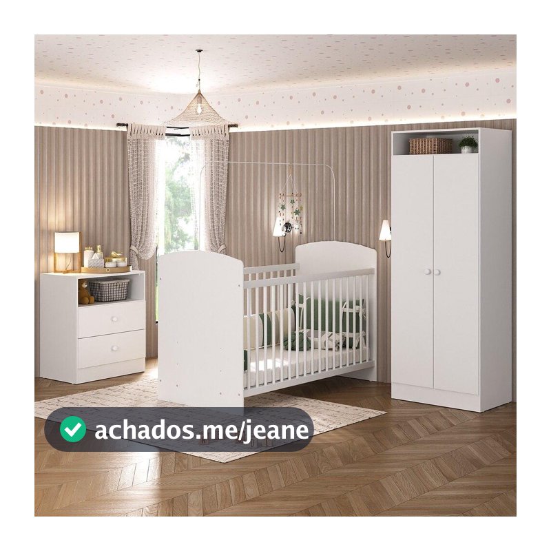 Quarto Infantil Completo Com Colchão Incluso Doçura Multimóveis Branco