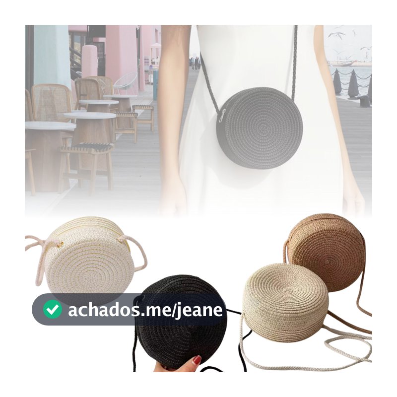 Bolsa feminina praia de palha com alça praia piscina passeios verão
