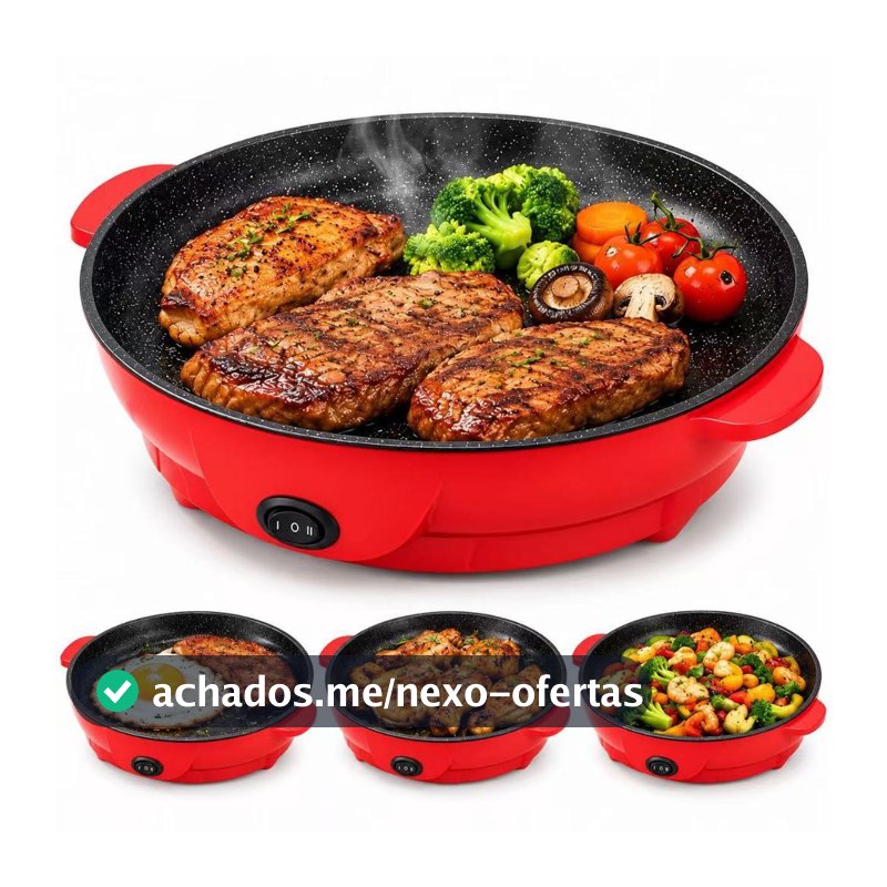 Frigideira Elétrica Multiuso 110V/220V 22cm e 26cm Antiaderente