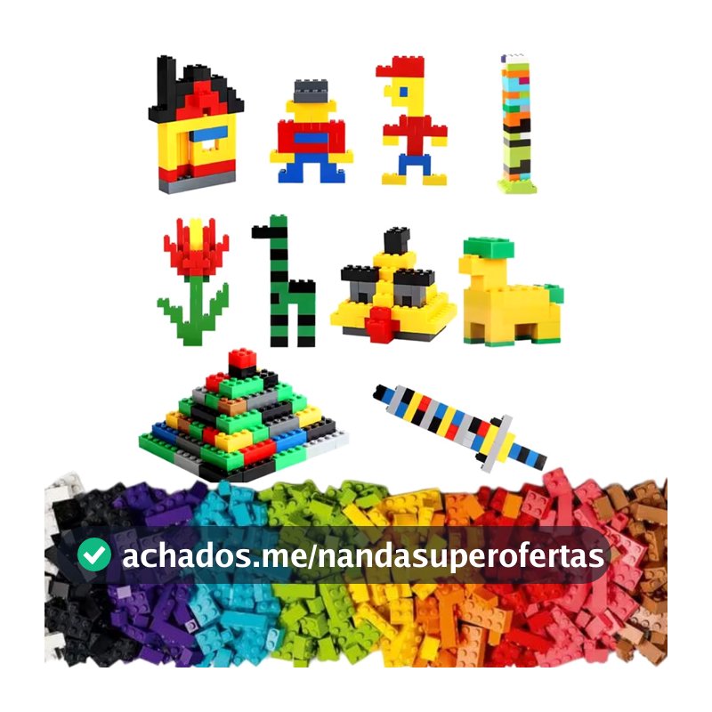 Brinquedo Blocos De Montar Infantil Educativo 1000 Peças Castela